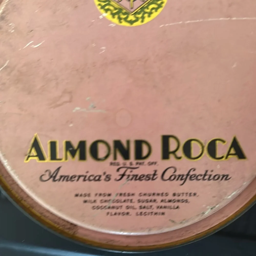 💜💜 Vintage Almond Roca Metal Container Made in the USA